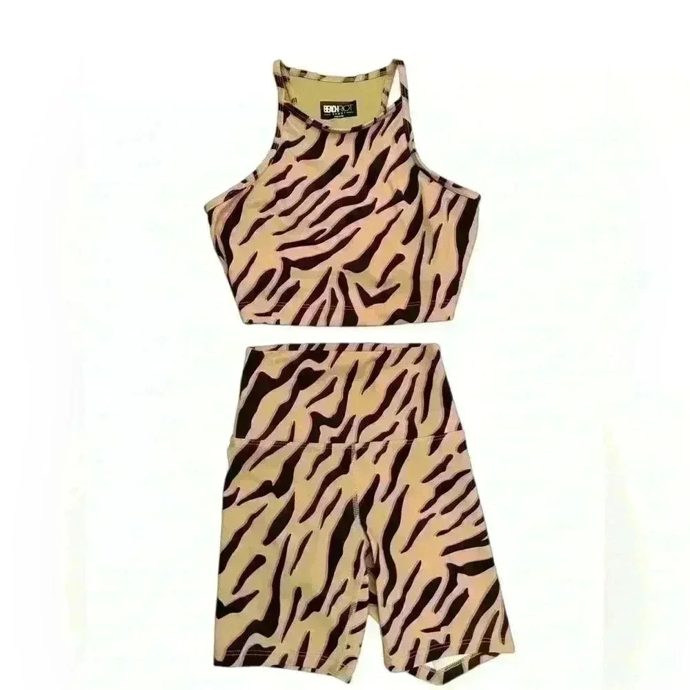 BEACH RIOT Women's Alexa Top And Shorts Set Zebra Size XS